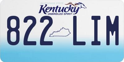 KY license plate 822LIM
