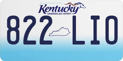 KY license plate 822LIO