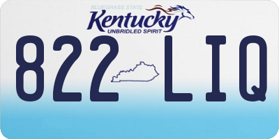 KY license plate 822LIQ