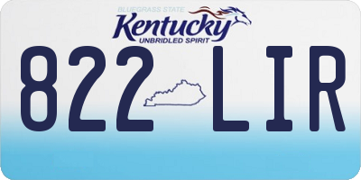 KY license plate 822LIR