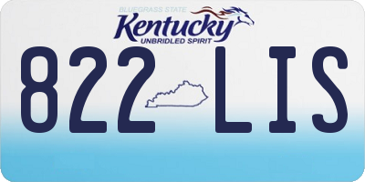 KY license plate 822LIS