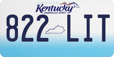 KY license plate 822LIT