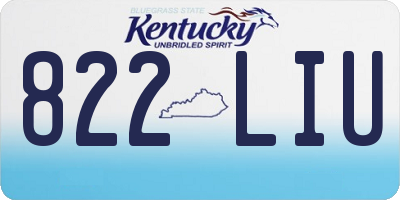 KY license plate 822LIU