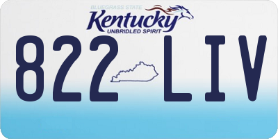 KY license plate 822LIV