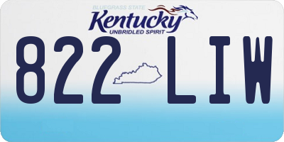 KY license plate 822LIW