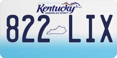 KY license plate 822LIX
