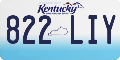 KY license plate 822LIY