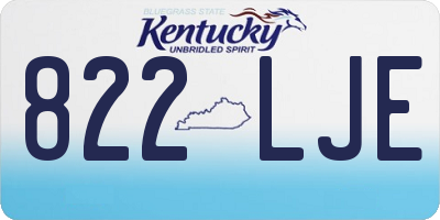 KY license plate 822LJE