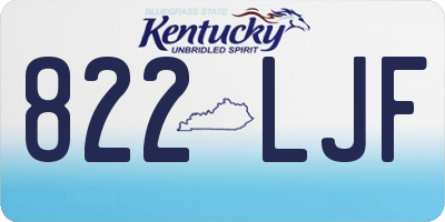 KY license plate 822LJF
