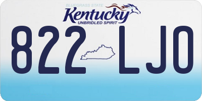 KY license plate 822LJO