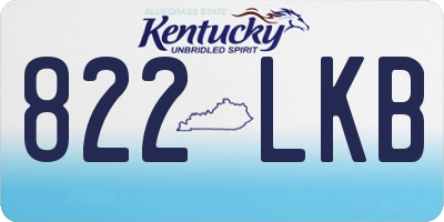 KY license plate 822LKB