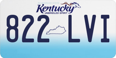 KY license plate 822LVI
