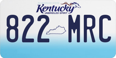 KY license plate 822MRC