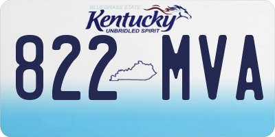 KY license plate 822MVA