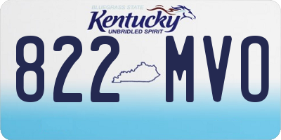 KY license plate 822MVO