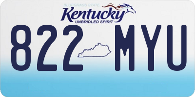 KY license plate 822MYU