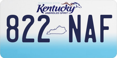 KY license plate 822NAF