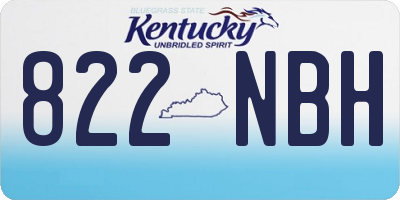 KY license plate 822NBH