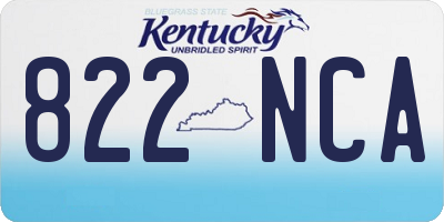 KY license plate 822NCA
