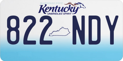 KY license plate 822NDY