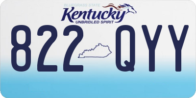 KY license plate 822QYY