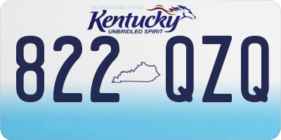 KY license plate 822QZQ