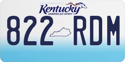 KY license plate 822RDM