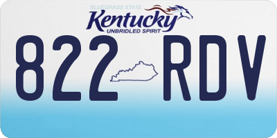 KY license plate 822RDV