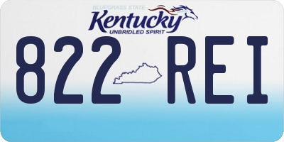 KY license plate 822REI