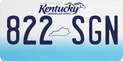 KY license plate 822SGN