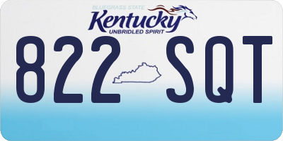KY license plate 822SQT