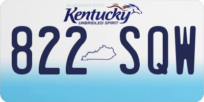 KY license plate 822SQW