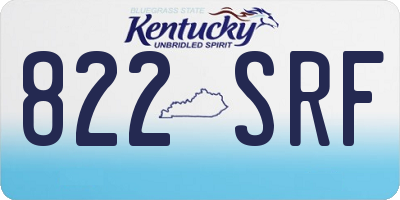 KY license plate 822SRF