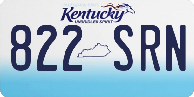 KY license plate 822SRN