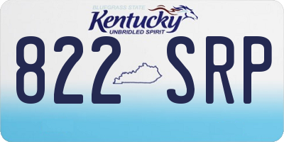 KY license plate 822SRP