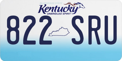 KY license plate 822SRU
