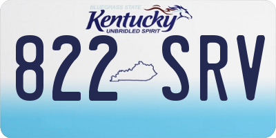 KY license plate 822SRV