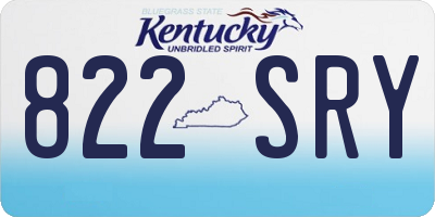 KY license plate 822SRY
