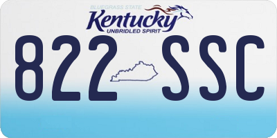 KY license plate 822SSC