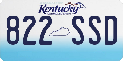 KY license plate 822SSD