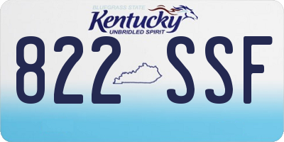 KY license plate 822SSF