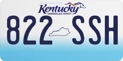 KY license plate 822SSH