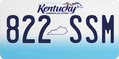 KY license plate 822SSM