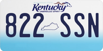 KY license plate 822SSN