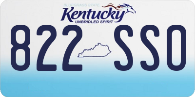 KY license plate 822SSO