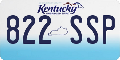 KY license plate 822SSP