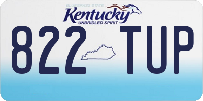 KY license plate 822TUP