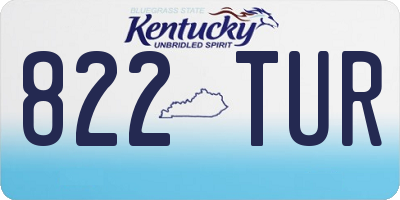 KY license plate 822TUR