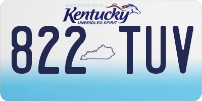 KY license plate 822TUV