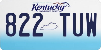 KY license plate 822TUW